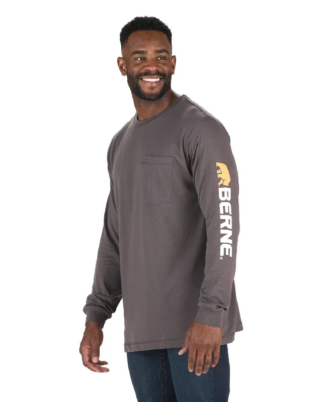 Weekend Offers That Shine Berne Mens Signature Performance Slate Cotton Blend L/S T-Shirt Weekend Offers That Shine Berne Mens Signature Performance Slate Cotton Blend L/S T-Shirt