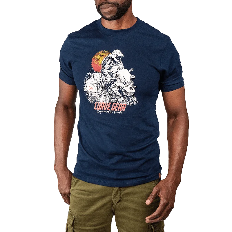 Café Racer Outdoor Adventure T-Shirt Navy