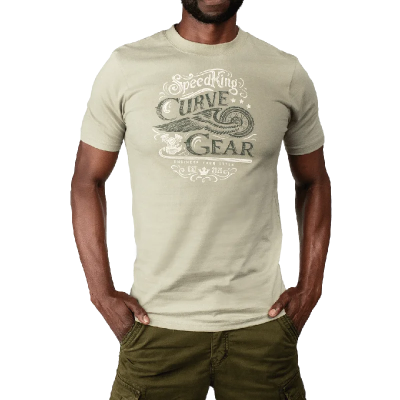 Café Racer Speed King T-Shirt Moss Green