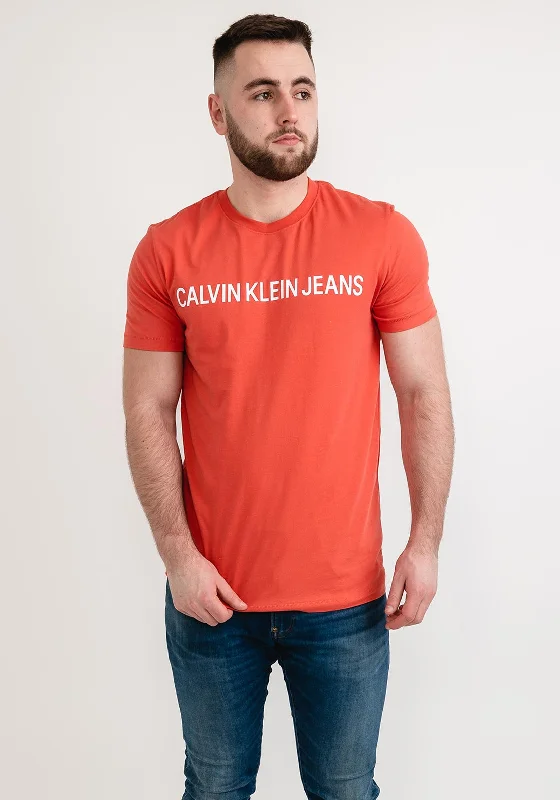 Weekend Shopping Made Better Calvin Klein Institutional Logo T-Shirt, Rhubarb Red