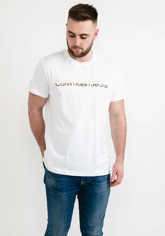 Weekend Savings Spectacular Calvin Klein Logo T-Shirt, White & Yellow