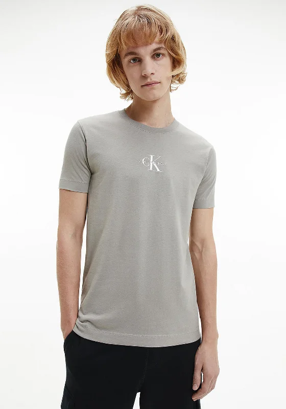 Seasonal Clearance Calvin Klein Organic Monogram Logo T-Shirt, Beige