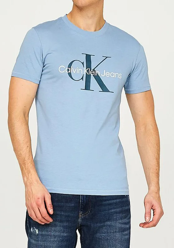 Weekend Offers That Shine Calvin Klein Jeans Monogram T-Shirt, Iceland Blue