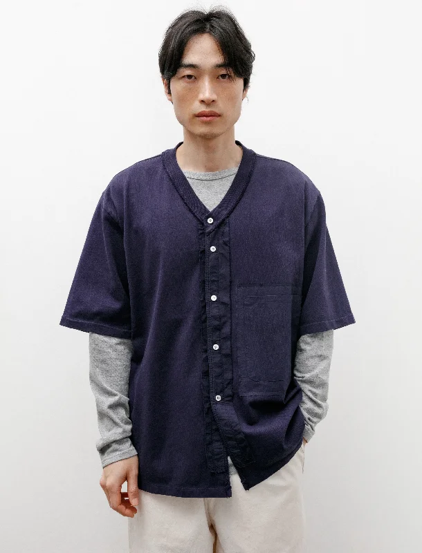 Midnight Madness Button Baseball Tee Heavy Jersey Navy