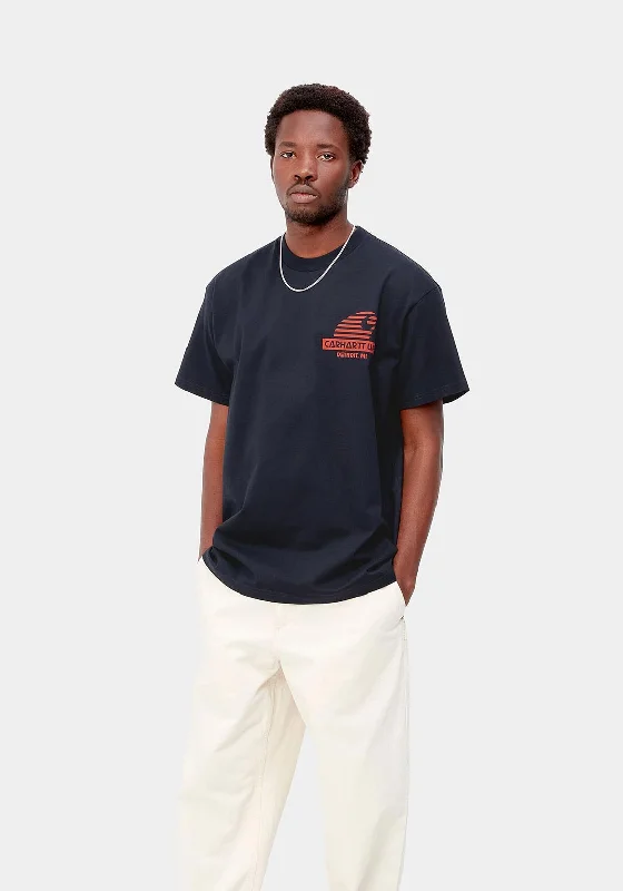 Steals and Deals Carhartt Mechanic T-Shirt, Dark Navy & Brick