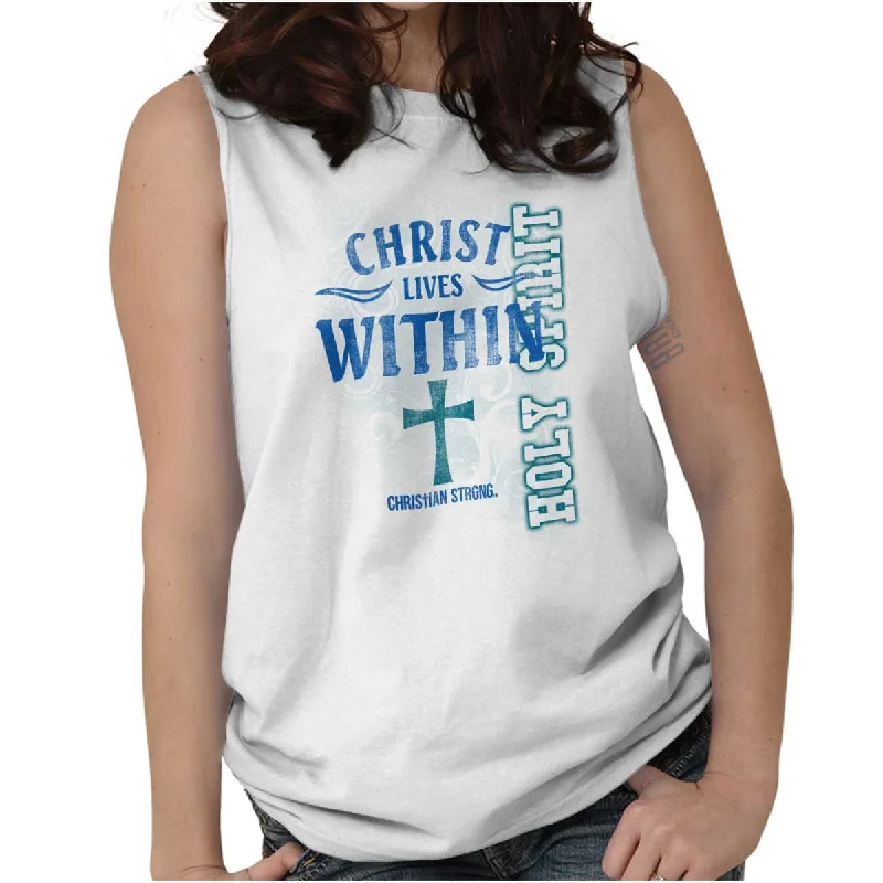 YEAR-End Clearance Christ Lives Within Sleeveless T-Shirt