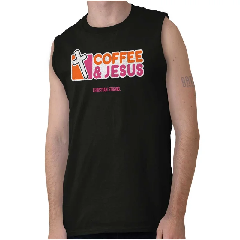 Low Prices Coffee And Jesus Donuts Sleeveless T Shirt