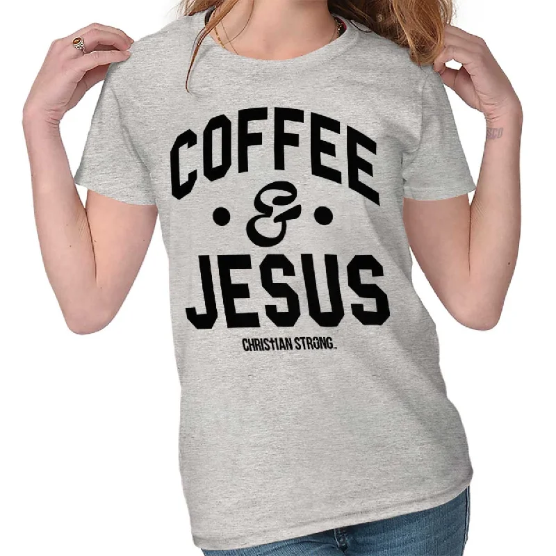 Stock Clearance Coffee and Jesus Ladies T Shirt