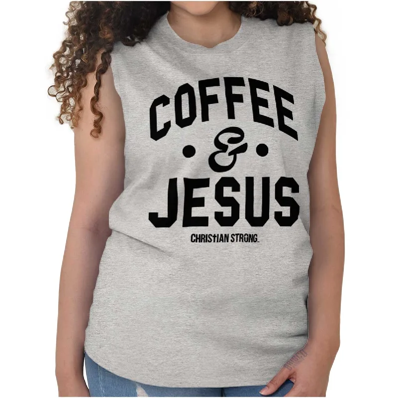Extra Discount Coffee and Jesus Sleeveless T-Shirt