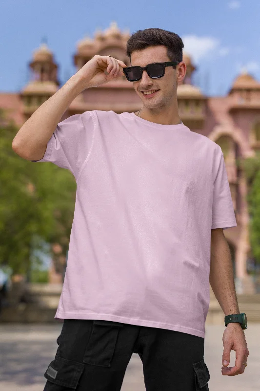 Value Deals Basic Oversized T-shirt for Men: Baby Pink