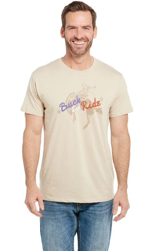 Sale Event Cowboy Up Mens Buck and Ride Heather Oatmeal Cotton Blend S/S T-Shirt