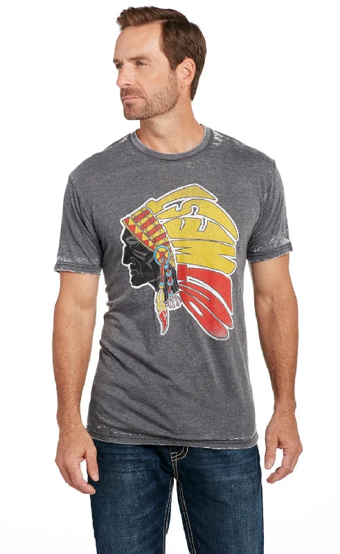 Steals and Deals Cowboy Up Mens Out West Tee Vintage Grey Cotton Blend S/S T-Shirt