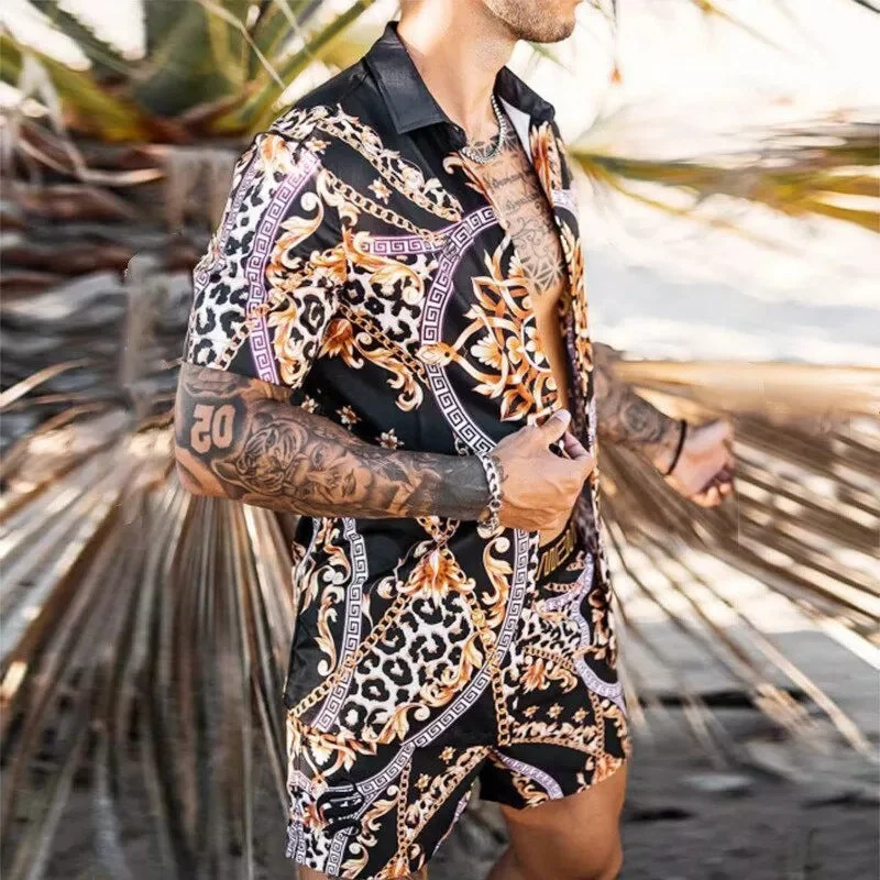 Digital Printed Beach Short Sleeve Shorts