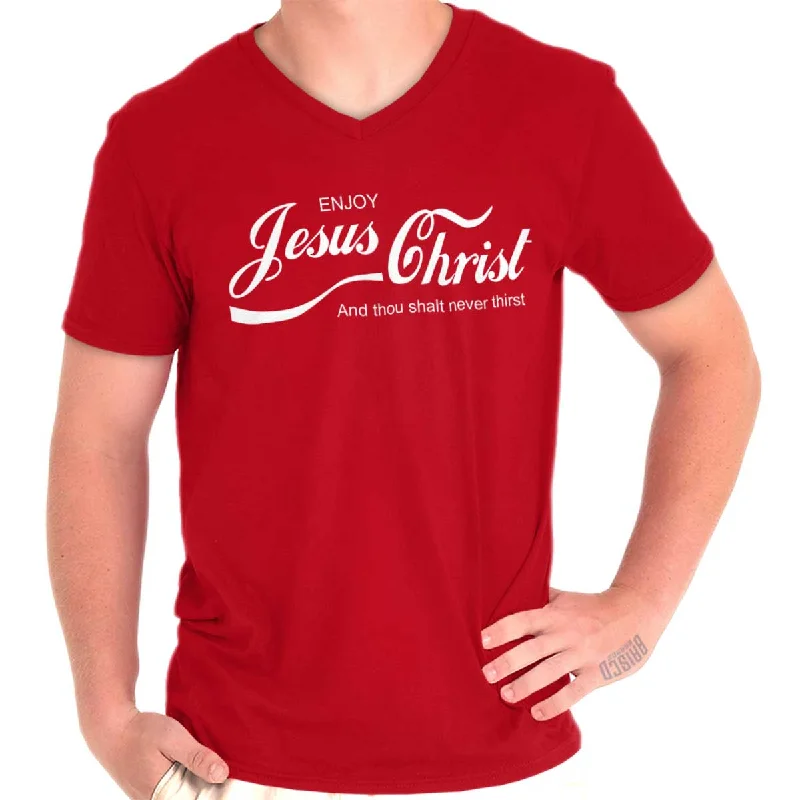 Markdown Madness Enjoy Jesus Christ V-Neck T-Shirt