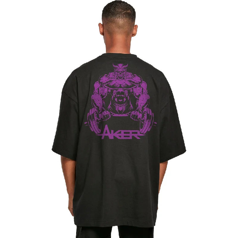 Extra oversized Huge Demon Tee - Black/purple