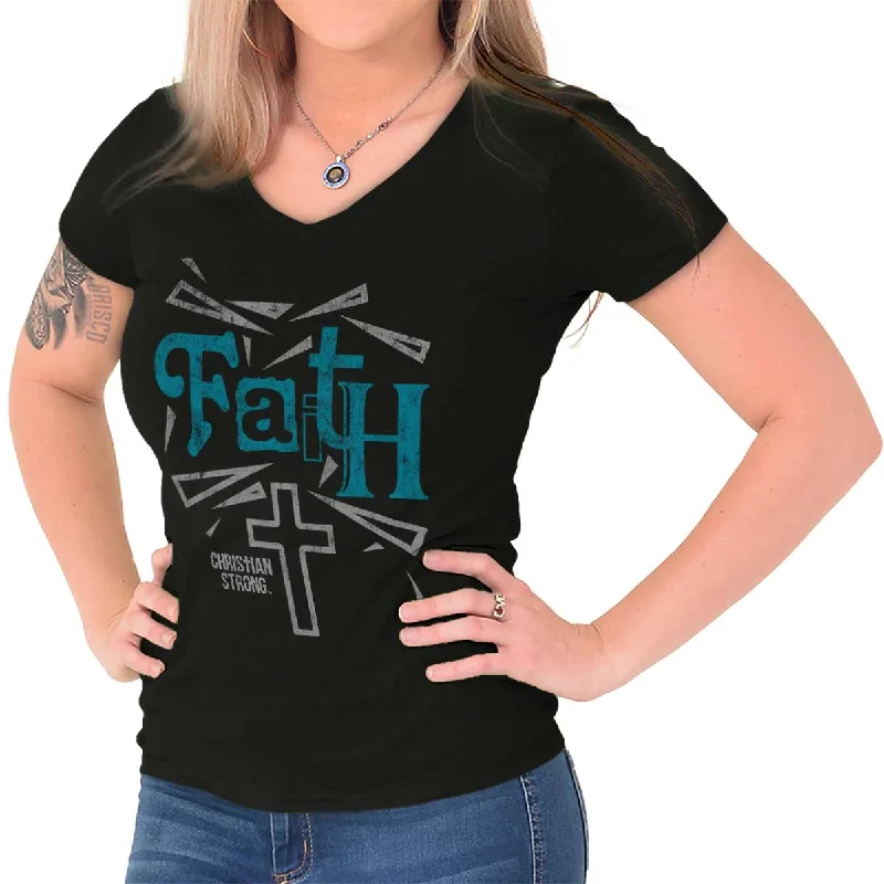 Faith Cross Junior Fit V-Neck T-Shirt