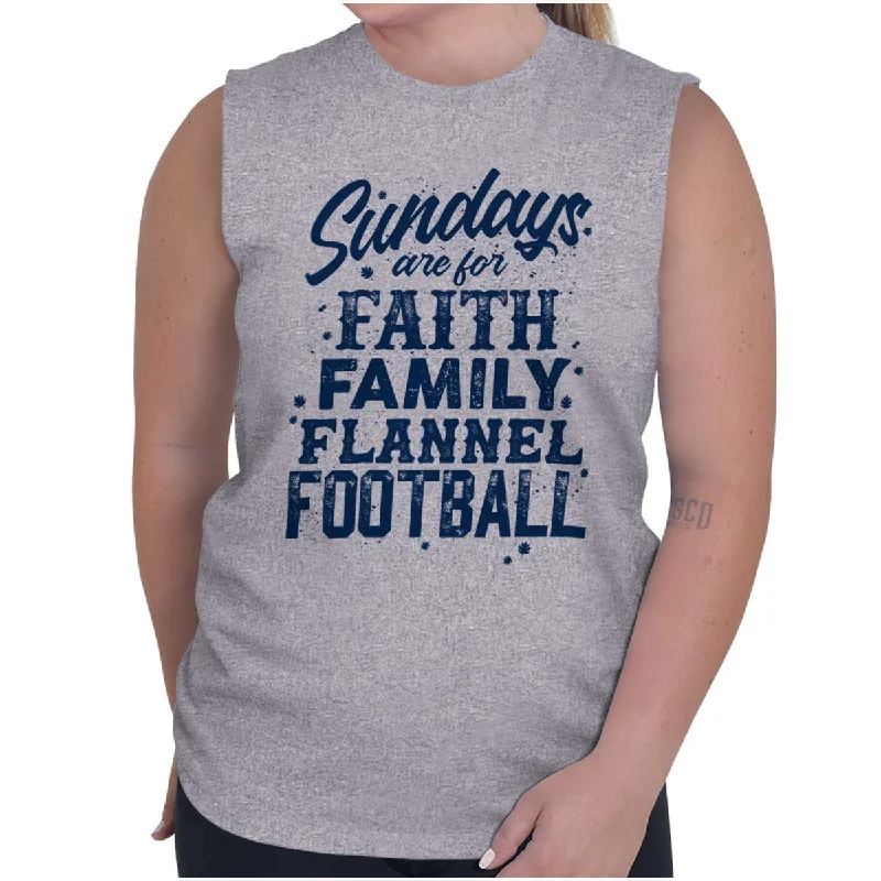 Great Bargain Faith Family Football Sleeveless T Shirt