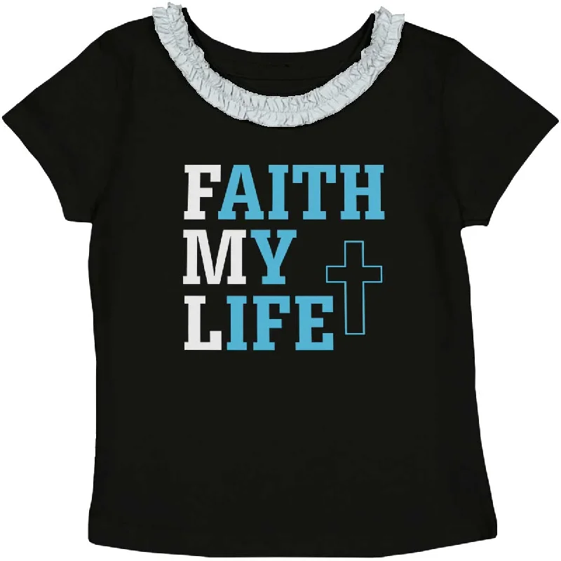 Faith My Life Toddler Ruffled Trim T-Shirt