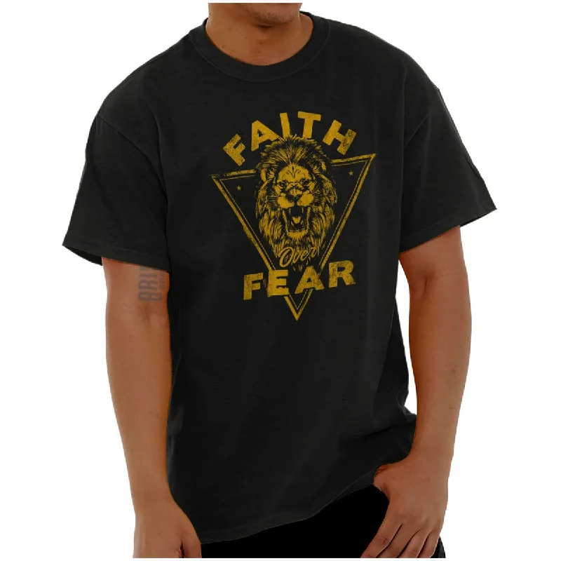 Super Bargain Faith Over Fear Lion T Shirt
