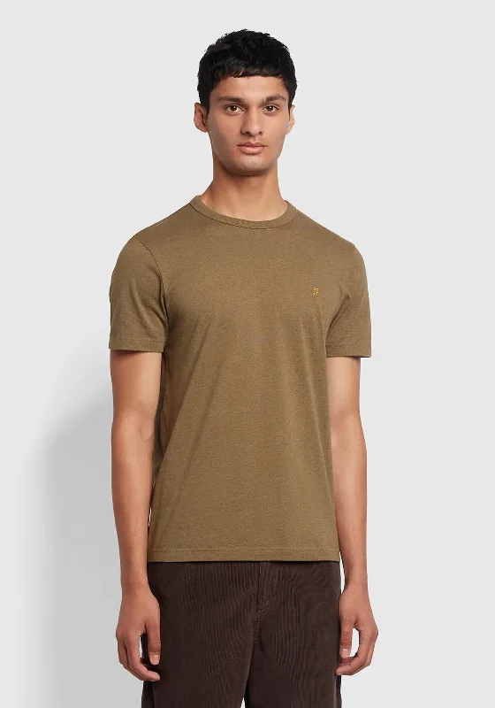 Midnight Madness Farah Danny T-Shirt, Green Khaki Marl