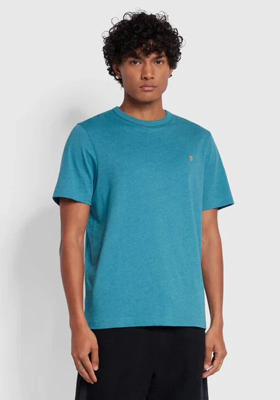 Extra Savings Farah Danny T-Shirt, Petrol Blue Marl