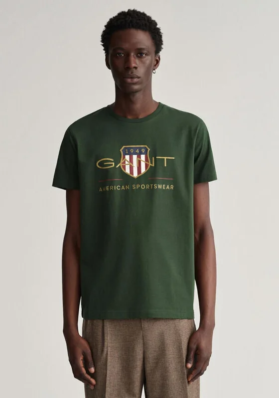 Savings Galore Gant Archive Shield T-Shirt, Storm Green