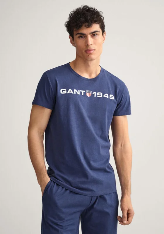Sale Event Gant Retro Shield T-Shirt, Marine Melange