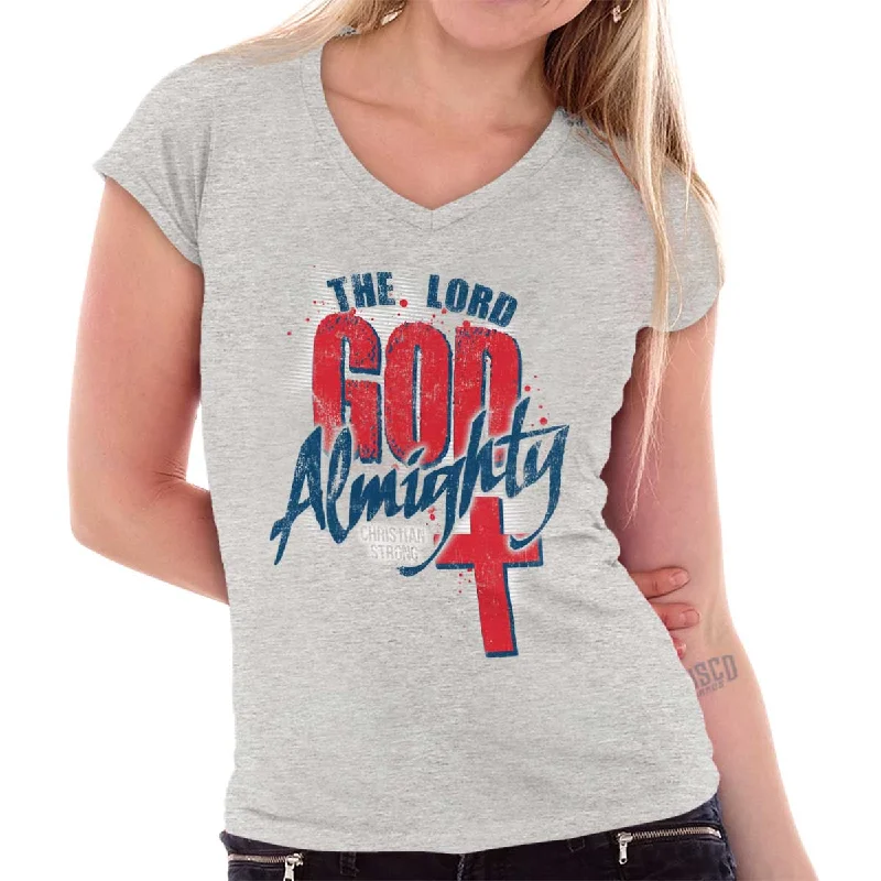 God Almighty Junior Fit V-Neck T-Shirt