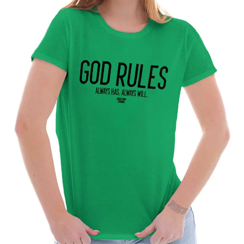 Hot Deal God Rules Ladies T Shirt