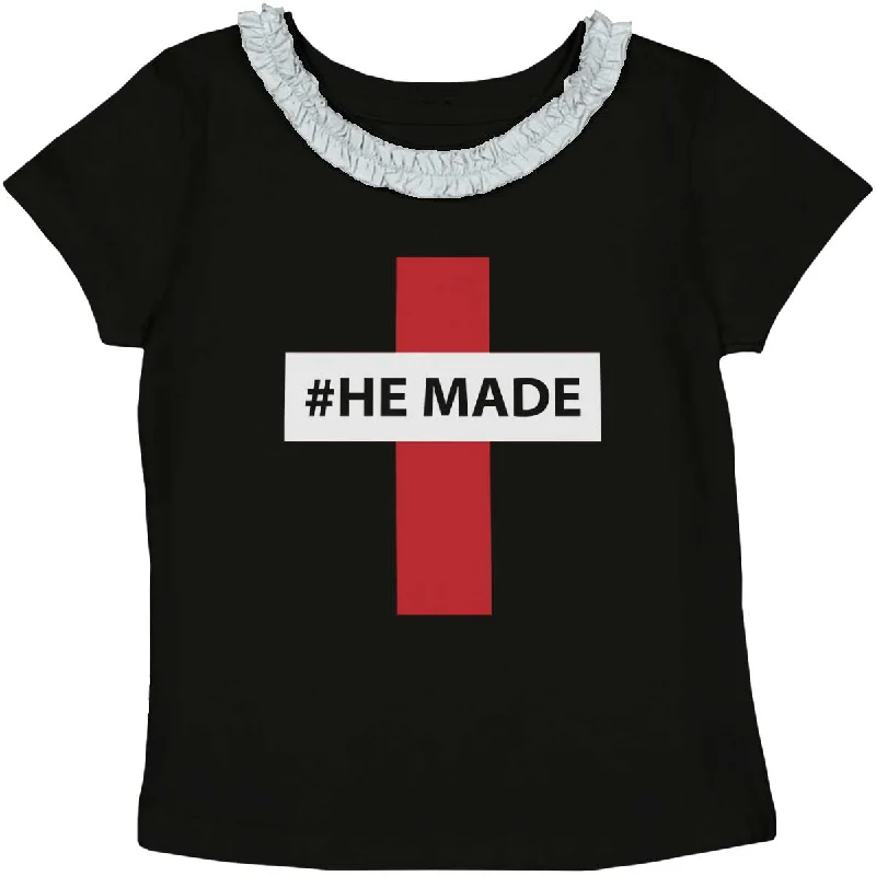 Hashtag Religious Toddler Ruffled Trim T-Shirt