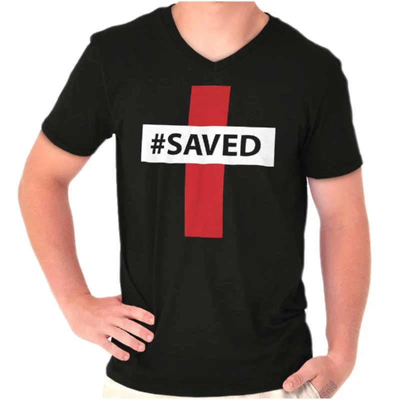 Hashtag Saved V-Neck T Shirt