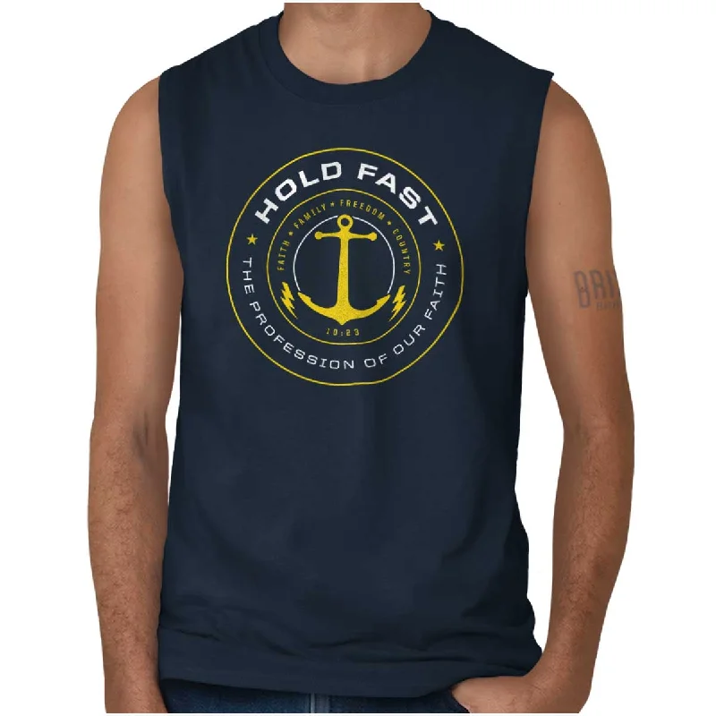 Weekend Bargains to Sizzle Hold Fast to Faith Sleeveless T Shirt