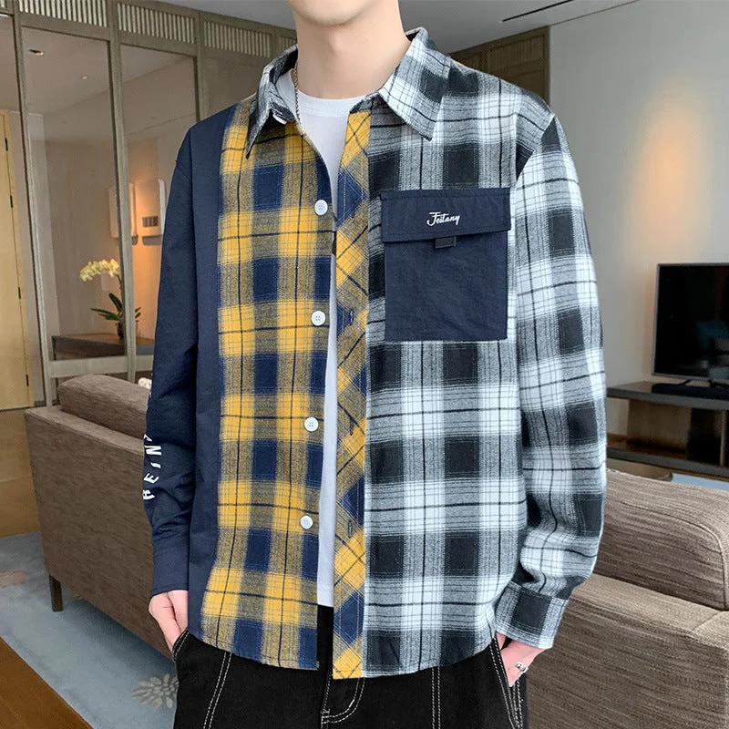 Hong Kong Style Workwear Shirt Men's Long Sleeve Casual