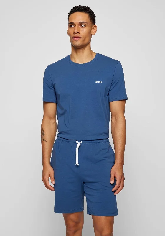 Bonus Offer Hugo Boss Embroidered Logo Crew Neck T-Shirt, Dark Blue