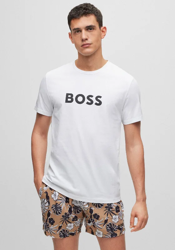 Can't Be Beat Hugo Boss Contrast Logo T-Shirt, White