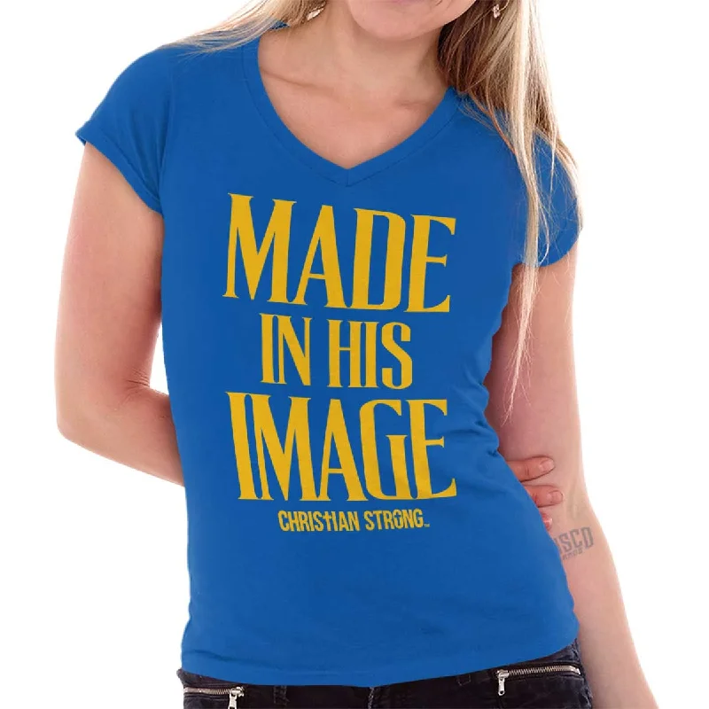 In his Image Junior Fit V-Neck T-Shirt