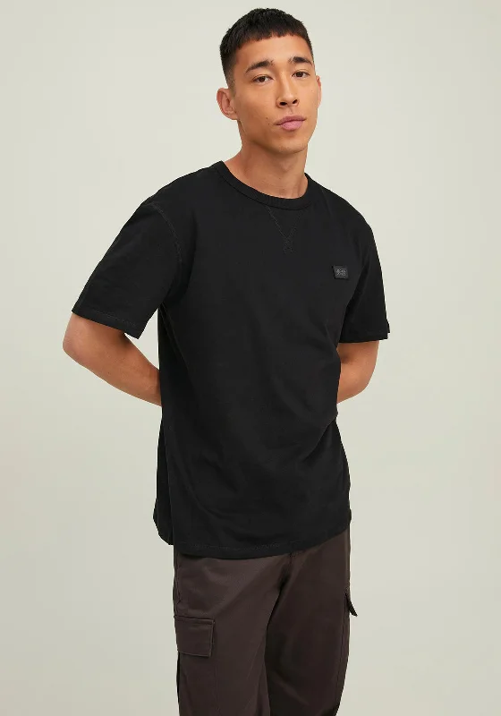Pay Less Jack & Jones Classic Waffle Badge T-Shirt, Black