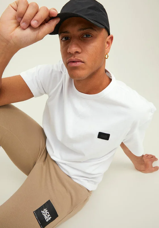 New Arrival Jack & Jones Classic Waffle Badge T-Shirt, White