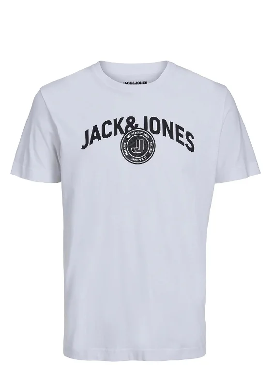 Today's Deal Jack and Jones Mens Short Sleeve Logo T-Shirt, White