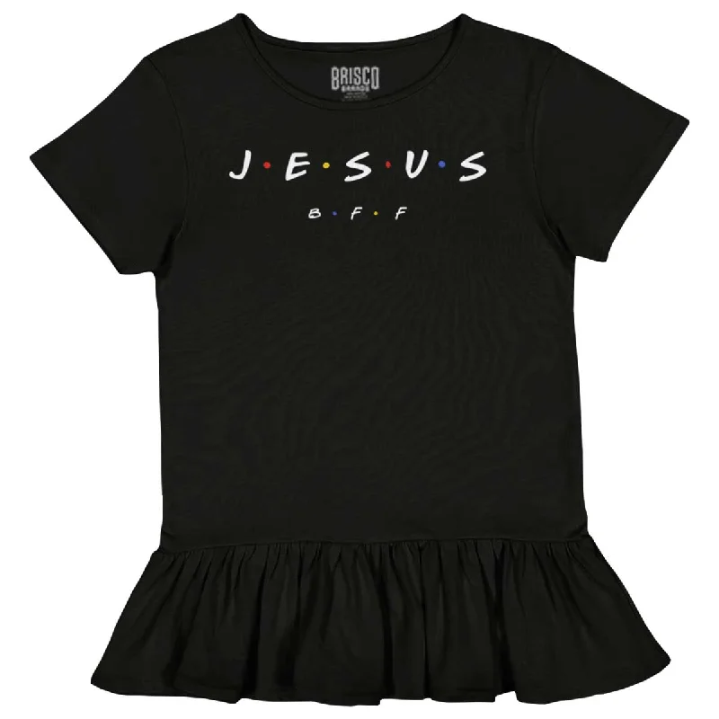 Jesus Christ BFF Toddler Ruffle Bottom T-shirt