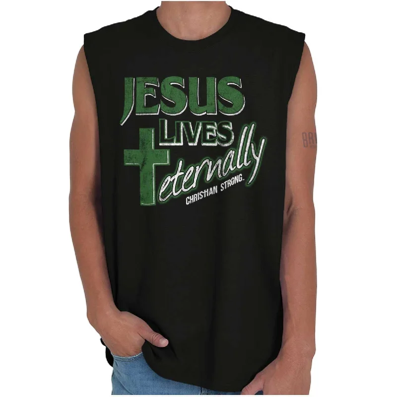 Blowout Deals Jesus Lives Eternally Sleeveless T-Shirt
