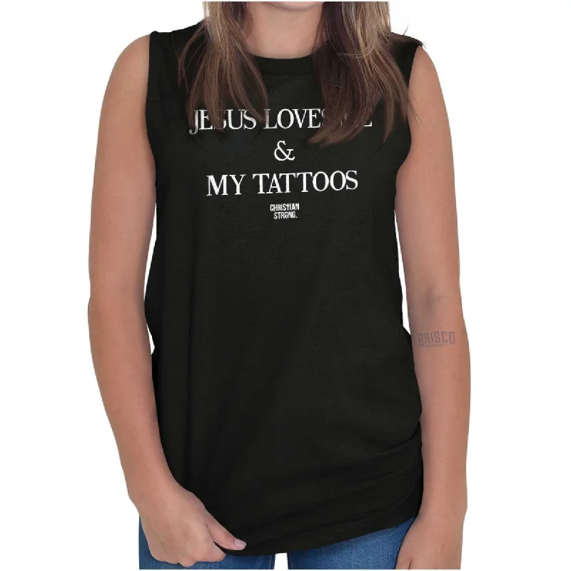 Half Price Jesus Loves My Tattoos Sleeveless T-Shirt