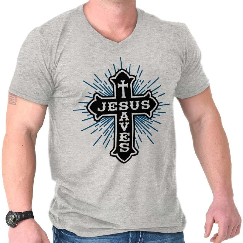 Fantastic Offers Jesus Saves V-Neck T-Shirt