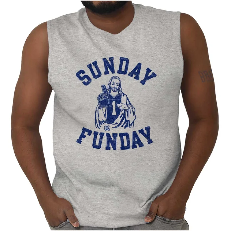 Discount Deals Jesus Sunday Funday Sleeveless T Shirt