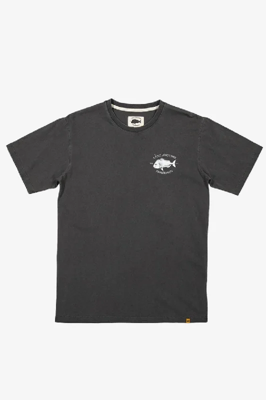 Weekend Deals That Wow Just Another Fisherman Snapper Logo Tee - Aged Black / White