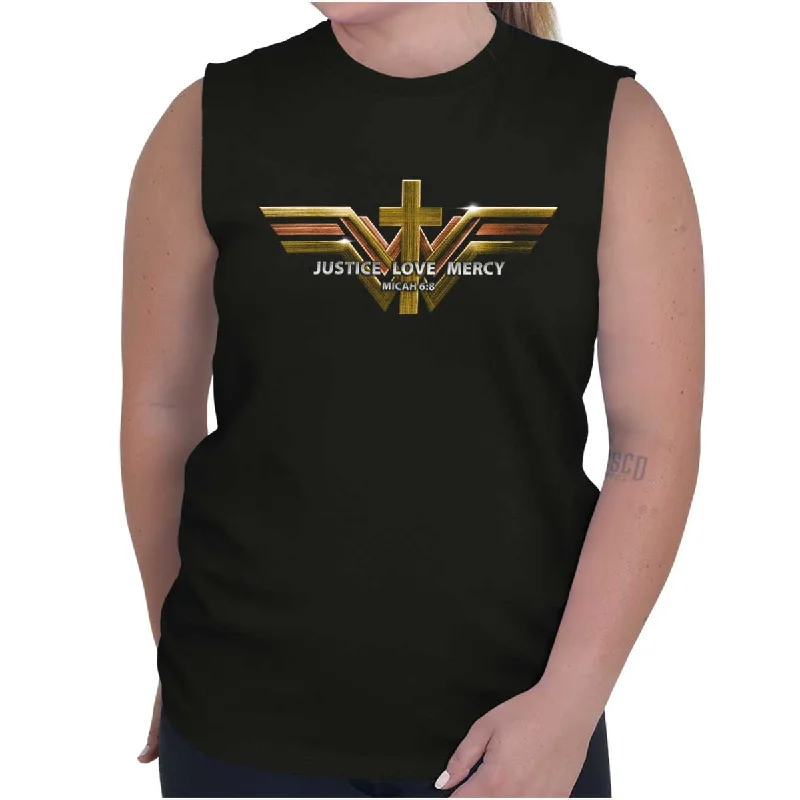 Price Drop Justice Love Mercy Sleeveless T-Shirt