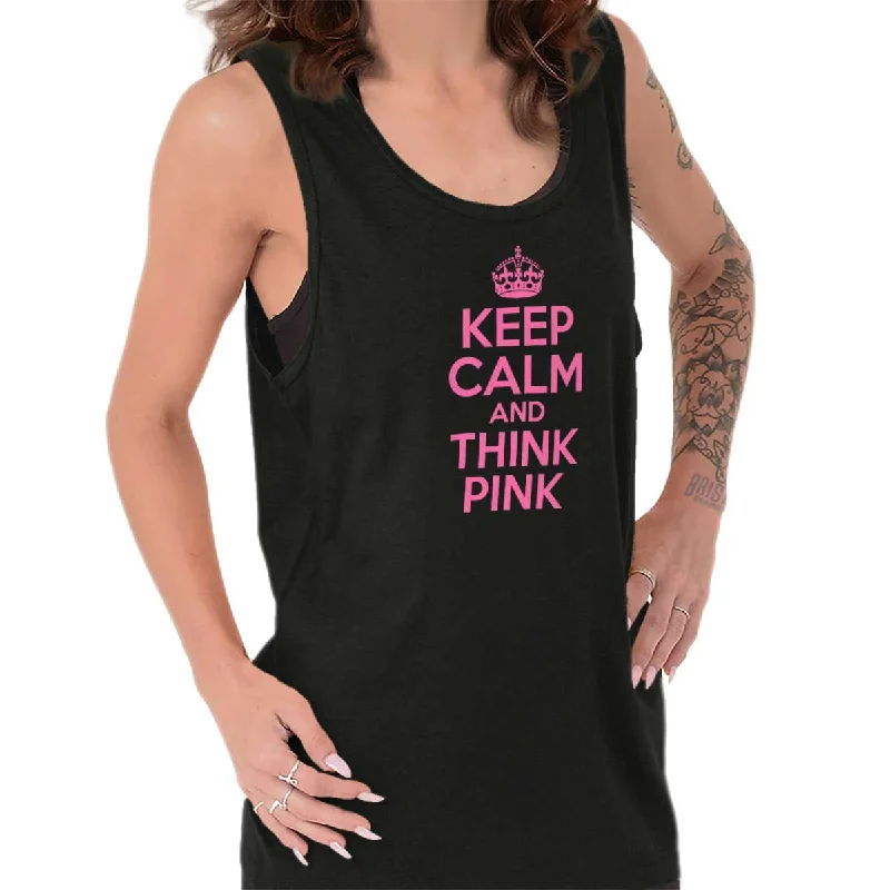 Clearance Event Keep Calm And Think Pink Tank Top