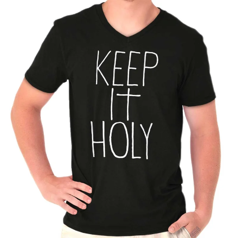 Keep It Holy Printed Adult V-Neck T-Shirt