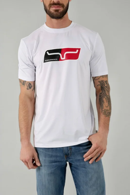 Daily Deals Kimes Ranch Mens Alta Tech Tee White Polyester Blend S/S T-Shirt