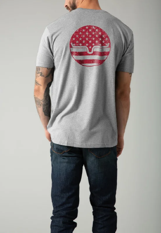 Weekend Deals to Brighten Your Day Kimes Ranch Mens American Bullseye Dark Grey Heather Cotton Blend S/S T-Shirt Weekend Deals to Brighten Your Day Kimes Ranch Mens American Bullseye Dark Grey Heather Cotton Blend S/S T-Shirt